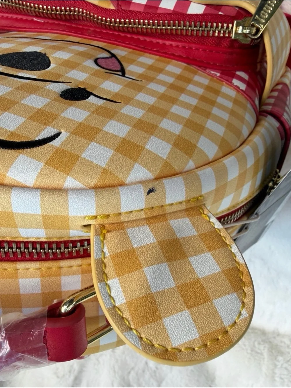 Loungefly Yellow & Red Gingham Winnie the Pooh Mini Backpack with Matching Pouch